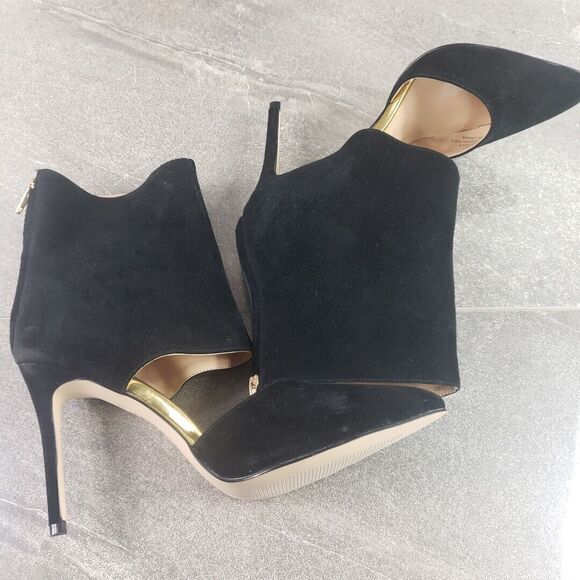 THINGS II COME Cut Out Ankle Boots 8.5 Jelyn Suede Pointed Shooties Booties - Picture 5 of 12